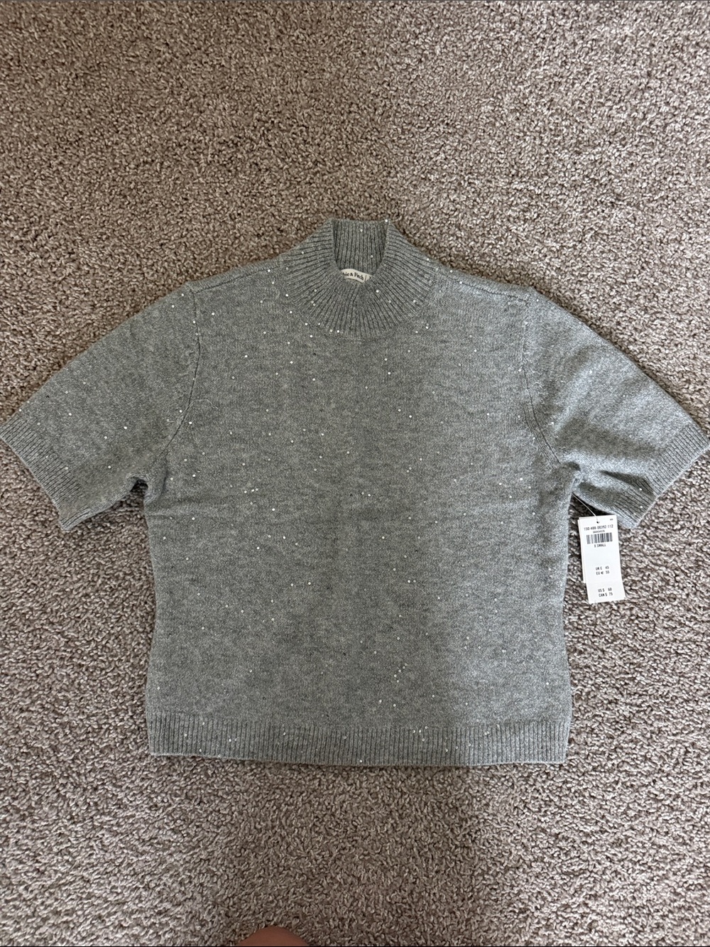Abercrombie Sparkly Mockneck Sweater Tee - Picture 2 of 4